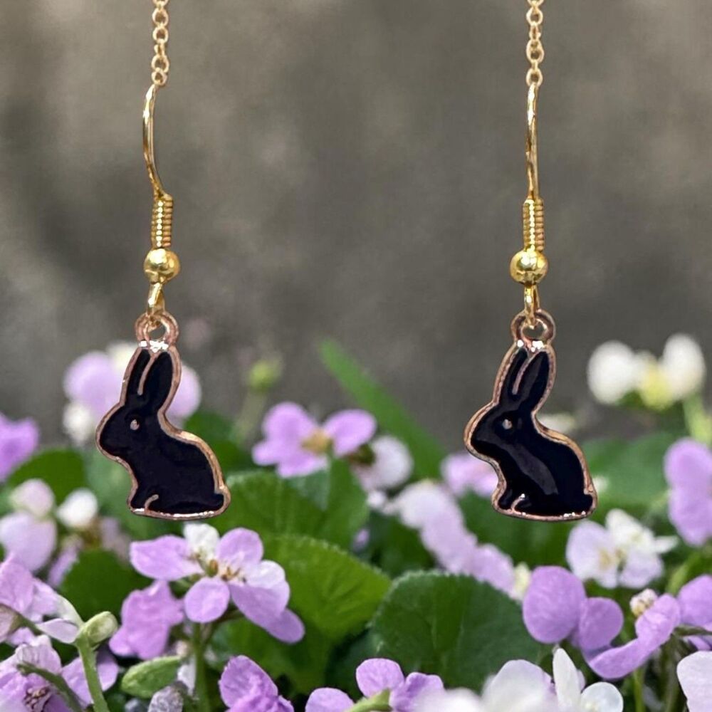 Indio Jewelry Little Black Bunny Rabbit Earrings Item #2257